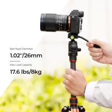 K&F Concept BH-26 állvány gömbfej karral, 26mm, 8kg teherbírás, vízmérték, arca swiss, 3/8"-1/4" (KF-31-049)