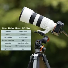 K&F Concept GD3W állvány gömbfej, preciziós beáll, 6kg teherbírás, vízmérték, arca swiss, 3/8"-1/4" (KF-31-047)