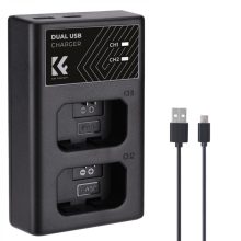 K&F Concept hordozható dupla BC-TRW akkumulátor töltő, USB-C, 2db FW50 akkumulátorhoz (KF-28-0009)