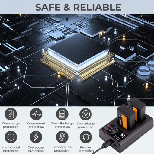 K&F Concept hordozható dupla BC-TRW akkumulátor töltő, USB-C, 2db FW50 akkumulátorhoz (KF-28-0009)