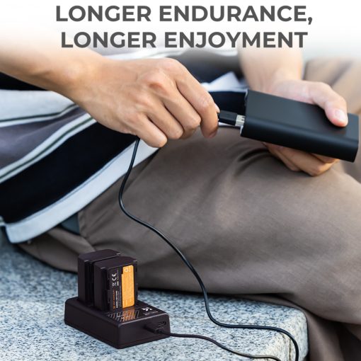 K&F Concept hordozható dupla BC-QZ1 akkumulátor töltő, USB-C, 2db FZ100 akkumulátorhoz (KF-28-0010)