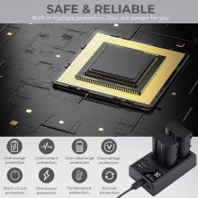 K&F Concept hordozható dupla USB-C akkumulátor MH-25 töltő + 2db EN-EL15 akkumulátor 2100mAh (KF-28-0012)