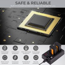 K&F Concept hordozható dupla USB-C akkumulátor BC-TRW töltő + 2db FW50 akkumulátor 1100mAh (KF-28-0015)