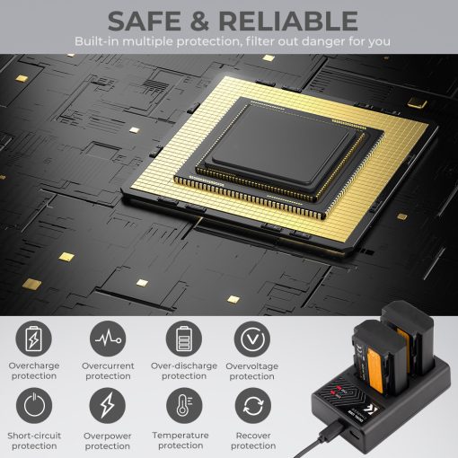 K&F Concept hordozható dupla USB-C akkumulátor BC-QZ1 töltő + 2db FZ100 akkumulátor 2280mAh (KF-28-0016)