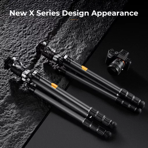 K&F Concept X254C4+BH-30 karbon állvány + monopod, 172cm magasság, 12kg teherbírás (KF-09-116)