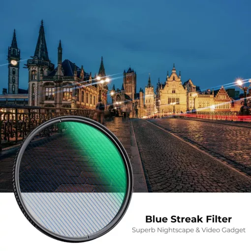 K&F Concept NANO-X series, Blue Streak szűrő, vízlepergető, karcálló, zöld bevonat, 82mm (KF-01-2102)