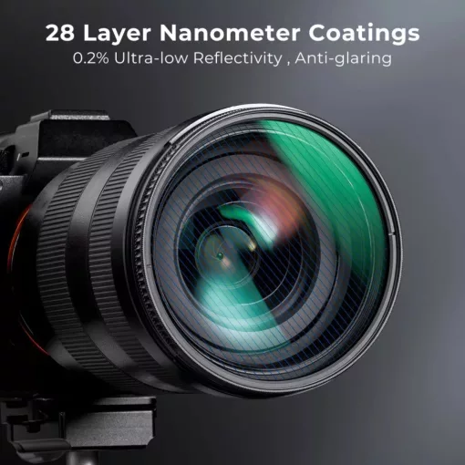 K&F Concept NANO-X series, Blue Streak szűrő, vízlepergető, karcálló, zöld bevonat, 82mm (KF-01-2102)