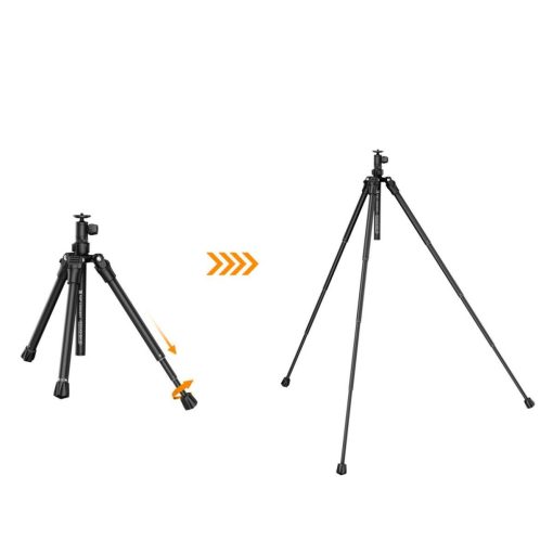 K&F Concept E224A3+BH-18 állvány, 170cm magasság, 4kg teherbírás, selfi bot, bluetooth kioldó (KF-09-120)