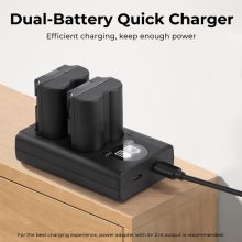 K&F Concept hordozható dupla USB-C akkumulátor NP-W235 töltő + 2db NP-W235 akkumulátor 2200mAh (KF-28-0018)