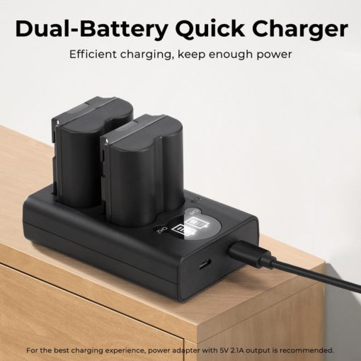 K&F Concept hordozható dupla USB-C akkumulátor NP-W235 töltő + 2db NP-W235 akkumulátor 2200mAh (KF-28-0018)
