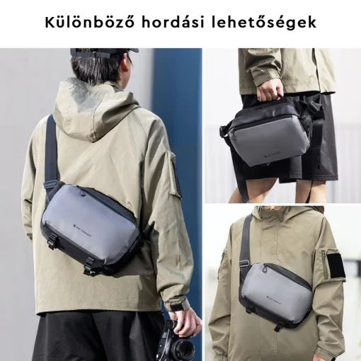 K&F Concept Alpha Sling 10L, fotós oldaltáska, fekete szürke (KF-13-157)
