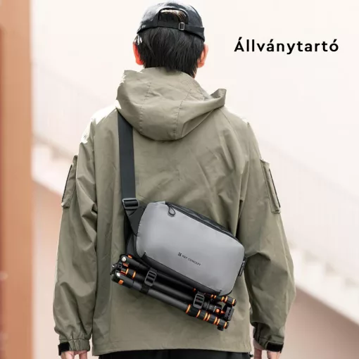 K&F Concept Alpha Sling 10L, fotós oldaltáska, fekete szürke (KF-13-157)