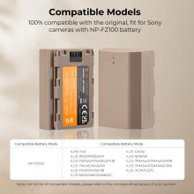 K&F Concept NP-FZ100 akkumulátor 2280mAh, USB-C csatlakozóval (KF-28-0023)