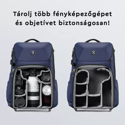 K&F Concept Alpha Backpack 20L, fotós hátizsák, vízálló, kék (KF-13-144V2)