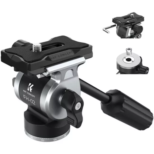 K&F Concept FH-02 Fluid Video fej, arca swiss, 3kg teherbírás (KF-31-072)