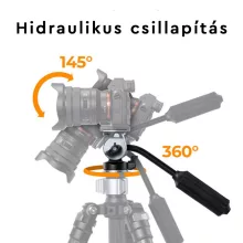 K&F Concept FH-02 Fluid Video fej, arca swiss, 3kg teherbírás (KF-31-072)