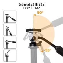 K&F Concept FH-02 Fluid Video fej, arca swiss, 3kg teherbírás (KF-31-072)