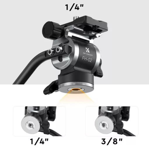 K&F Concept FH-02 Fluid Video fej, arca swiss, 3kg teherbírás (KF-31-072)
