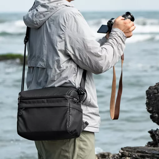 K&F Concept Collapsible Backpack 22L, fotós hátizsák, oldaltáskáva csukható, fekete (KF-13-129)