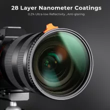 K&F Concept NANO-X Slim, HD, VARIO ND 2-400 változtatható szürkeszűrő, vízlepergető, karcálló, 46mm (KF-01-2376)