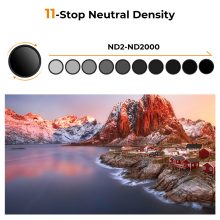 K&F Concept C Series Ultra-thin, VARIO ND 2-2000 változtatható szürkeszűrő, 82mm (KF-01-2447)