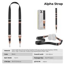 K&F Concept lapos nyakpánt gyorskioldó csattal, 3,2cm x 100-160cm, fekete (KF-13-115V1)