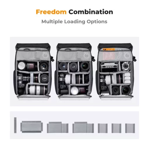 K&F Concept Beta Backpack Urban Wander 20L, fotós hátizsák, sötétszürke (KF-13-066V14)