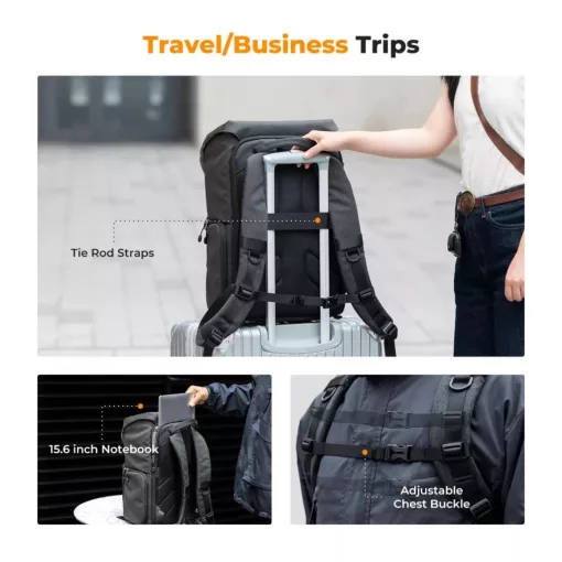 K&F Concept Beta Backpack Urban Wander 20L, fotós hátizsák, sötétszürke (KF-13-066V14)