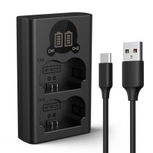 K&F Concept hordozható dupla NP-W235 akkumulátor töltő, LCD, USB-C, 2db NP-W235 akkumulátorhoz (KF-28-0019V1)