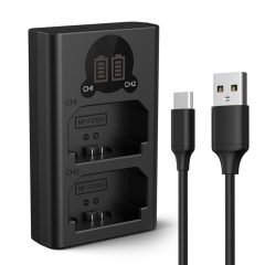   K&F Concept hordozható dupla BC-QZ1 akkumulátor töltő, LCD, USB-C, 2db FZ100 akkumulátorhoz (KF-28-0010V1)