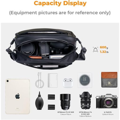 K&F Concept Alpha Sling 10L, fotós oldaltáska, fekete-szürke (KF-13-157V1)