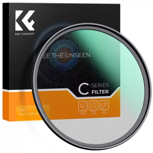 K&F Concept C Series Black Mist 1/8 lágyító szűrő, ultravékony többrétegű bevonat, 46mm (KF-01-2436)