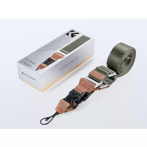 K&F Concept lapos nyakpánt gyorskioldó csattal, 3,2cm x 100-160cm, zöld (KF-13-115V3)