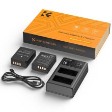 K&F Concept hordozható dupla USB-C akkumulátor BC-W126 töltő + 2db NP-W126 akkumulátor 1300mAh (KF-28-0030)