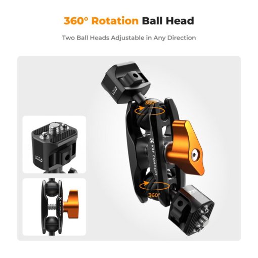 K&F Concept magic arm, 360°-os forgás, dupla gömbfej, 5kg teherbírás, (KF-31-082)