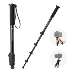   K&F Concept monopod, 160cm, aluminium, 1/4" és 3/8" csatlakozás csuklópánt, fekete (KF-09-138)