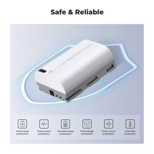K&F Concept LP-E6NH akkumulátor, 2db, 2250mAh, USB-C csatlakozóval (KF-28-0033S1)