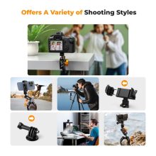 K&F Concept multifunkciós rögzítő bilincs, satu, magic arm, telefontartó adapter, Gopro adapter (KF-31-083)