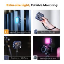 K&F Concept RGB LED lámpa, 2500-9900K, CRI 96+, 2000mAh, 21 fényeffekt, kék (KF-34-036)