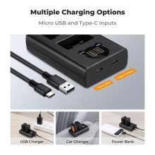 K&F Concept hordozható dupla USB-C akkumulátor MH-32 töltő + 2db EN-EL25 akkumulátor 1600mAh (KF-28-0031)