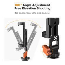 K&F Concept MS18 fém telefon tartó adapter, elforgatható, dönthető, 2 vakupapucs adapterrel (KF-31-094)
