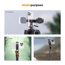 K&F Concept MS18 fém telefon tartó adapter, elforgatható, dönthető, 2 vakupapucs adapterrel (KF-31-094)