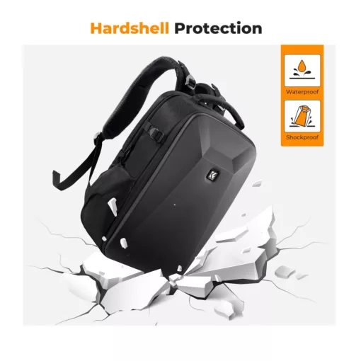 K&F Concept hardshell professzionális kamera hátizsák, 22L, 15.6 laptop zseb, fekete (KF-13-134)