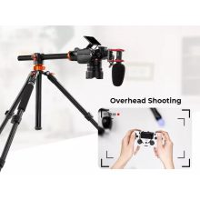 K&F Concept T255A3 + BH-28L állvány + monopod, elforgatható középoszloppal, fekete-narancssárga (KF-09-112V1)