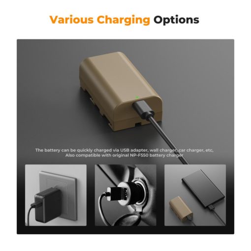 K&F Concept NP-F550 akkumulátor 3500mAh, USB-C csatlakozóval (KF-28-0035)