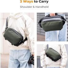 K&F Concept Alpha Sling 10L, fotós oldaltáska, fekete, sötétzöld (KF-13-157V3)