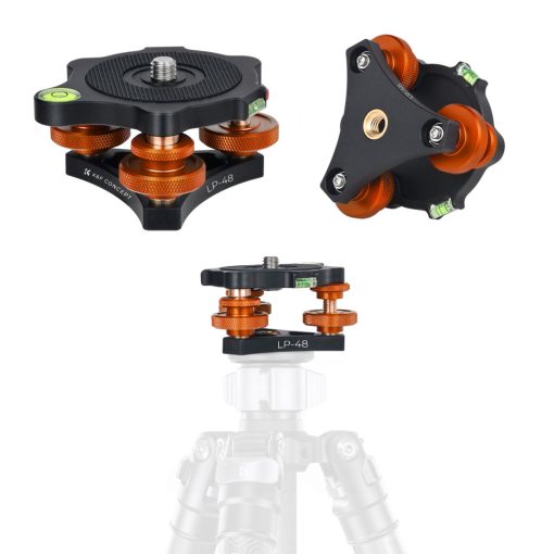 K&F Concept LP-48 állványfej, 3db szintező, 2db vízszintjelző, 15kg teherbírás (KF-31-104)