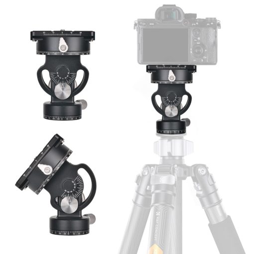 K&F Concept VH-60L dupla panoráma állvány fej, 10kg teherbírás, arca swiss, vízszintjelző (KF-31-103)