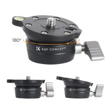 K&F Concept LB-60 panoráma állvány fej, 10kg teherbírás, 3/8"-os csatlakozás, vízszintjelző (KF-31-102)