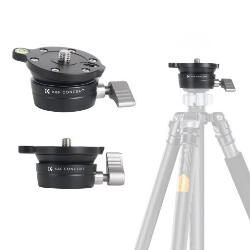 K&F Concept LB-60 panoráma állvány fej, 10kg teherbírás, 3/8"-os csatlakozás, vízszintjelző (KF-31-102)
